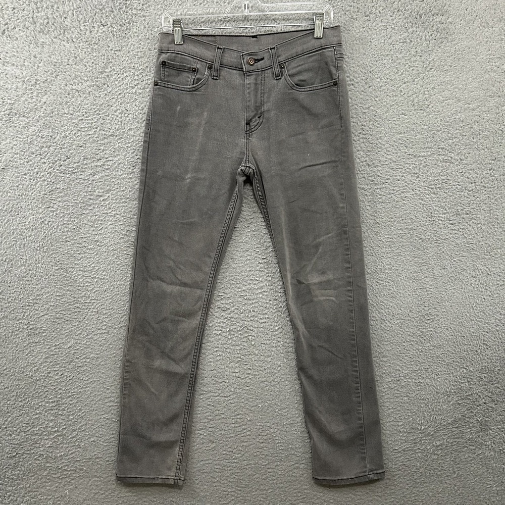 Levis Jeans Mens 29x32 Gray Denim‎ 511 Slim Straight American Stretch Red Tab
